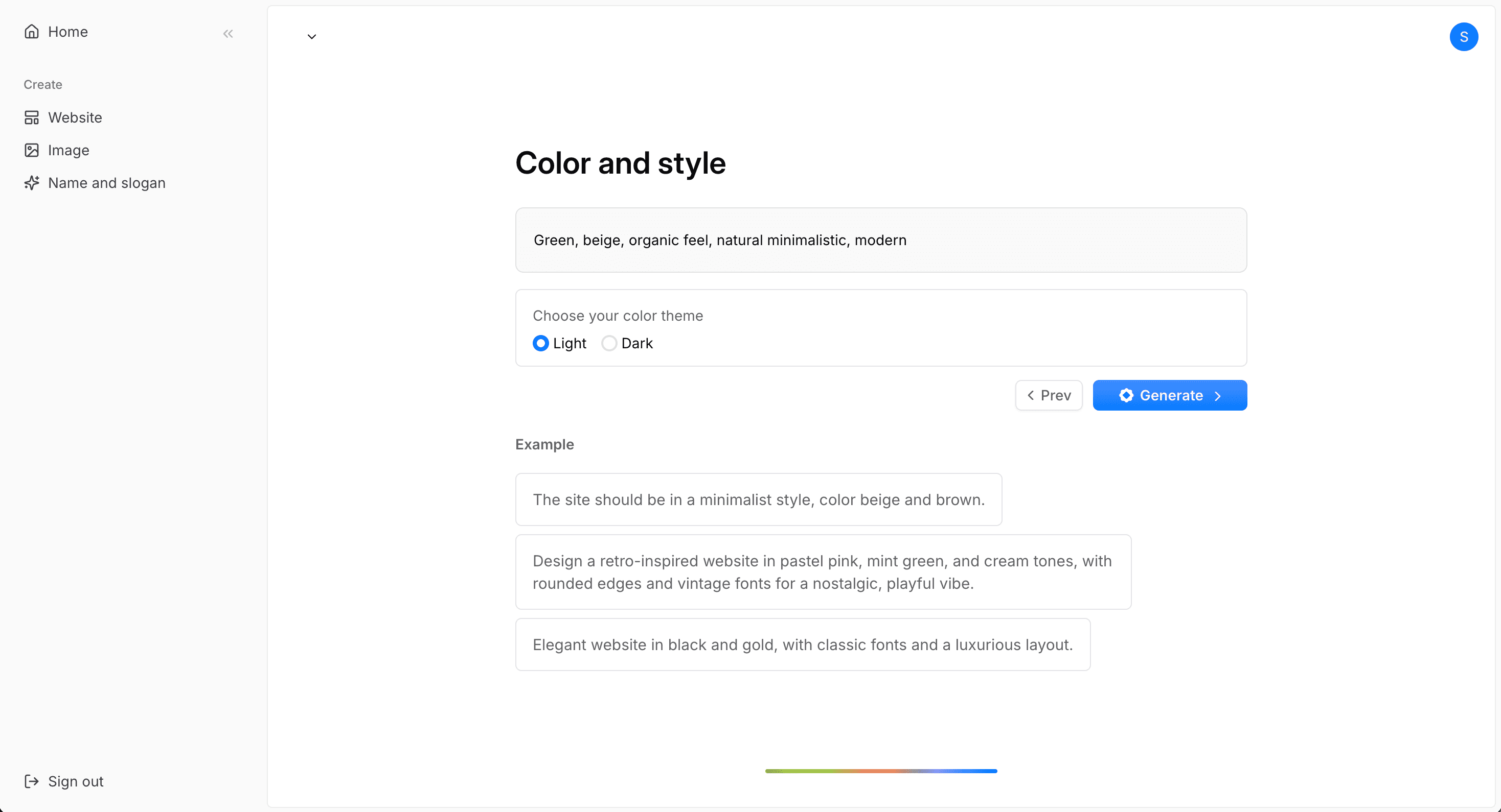 Choose your preferred color palette and font styles to set the right ton.